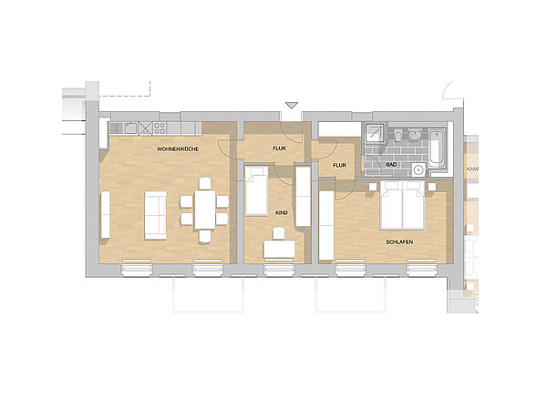 Bild der Mietwohnung 3-Zimmer-Wohnung für Familien