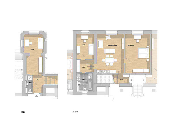 Bild der Mietwohnung Luxuriöse Maisonette-Wohnung mit Turmzimmer und Kappengewölbedecke