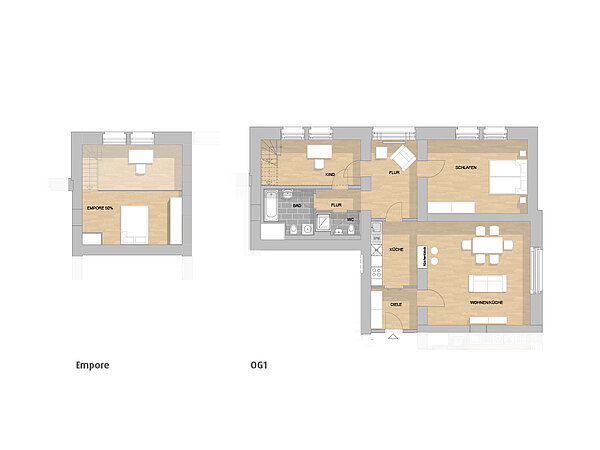 Bild der Mietwohnung Wohntraum mit Schlafempore und Kappengewölbedecke